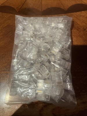 RJ45 CAT5 100PK CAT5E RG-45 100 Pack Modular Plugs NEW