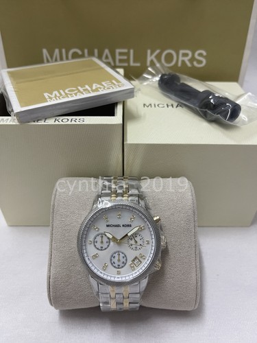 Michael Kors MK5057 Ritz Silver Dial Two Tone Stainless