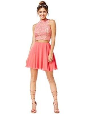 CITY STUDIO Womens Coral Zippered Lined Short Party A-Line Skirt Juniors 13