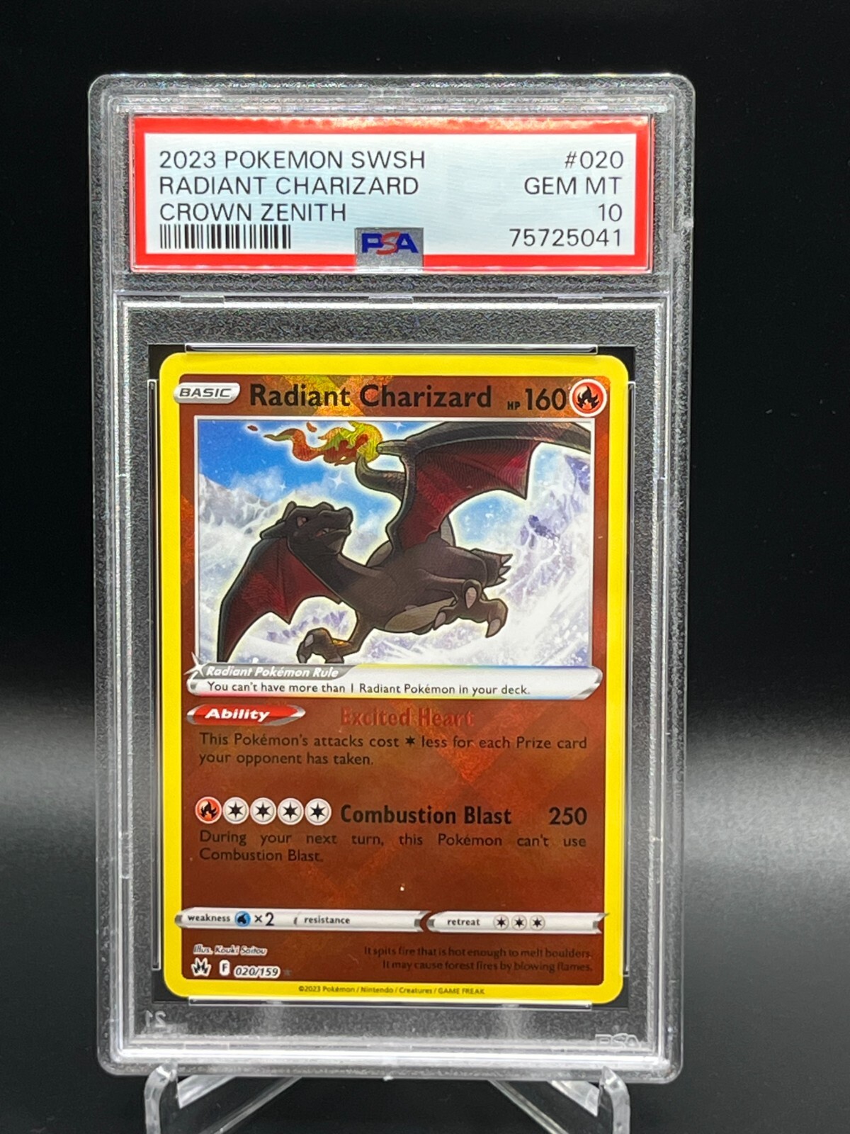 2023 Pokmon Sword & Shield - Crown Zenith #020/159 Radiant Charizard PSA 10