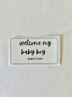 Welcome Baby Boy Blue Labels: 2.25 x 1.5  Set Of 10