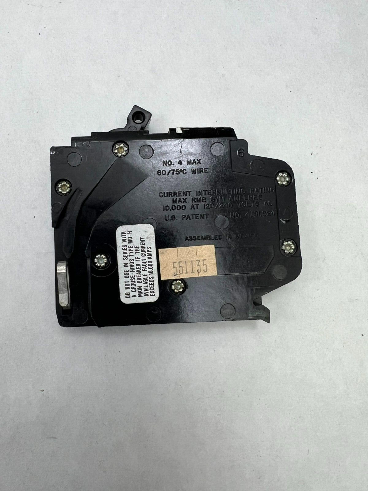 Crouse Hinds MH120L NIB 1P 20A Left Hook Breaker See Pics #A49