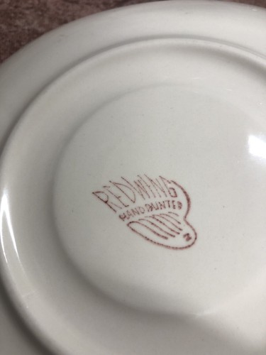 4 Red Wing China IRIS - TEA CUP SAUCERS  Excellent Condition.