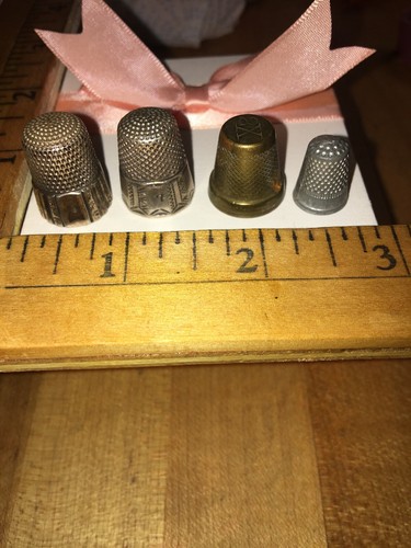 vintage thimbles Lot 4pcs