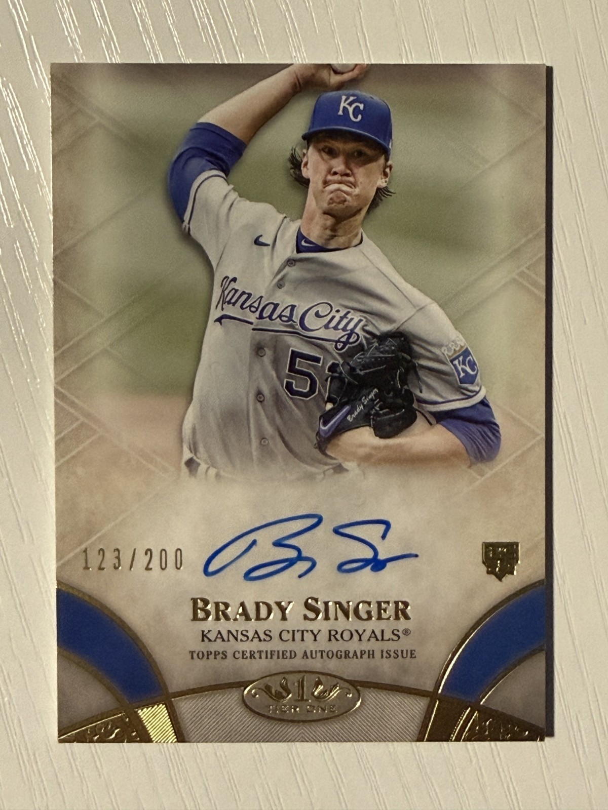 Brady Singer 2021 Topps Tier One Breakout Rookie Auto Autograph 123/200 Reds
