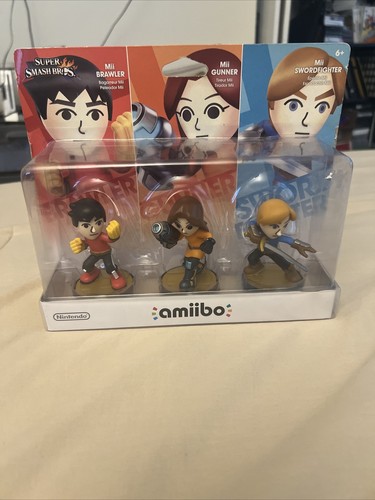 Nintendo Mii Brawler, Gunner, Swordfighter amiibo Super