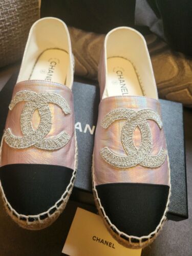 CHANEL シャネル ツイード×レザ― バレリーナ 42