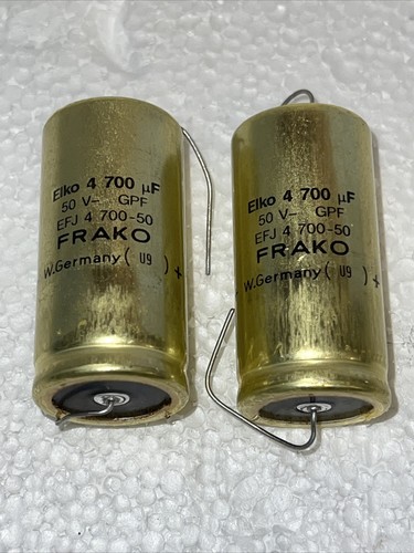 その他 flk036148 FRAKO 50 Volt 4700 uF Electrolytic Capacitor Axial NOS Black