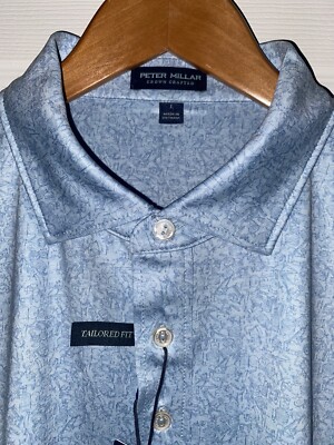 Peter Millar Crown Crafted Clean Shaven Performance Jersey Golf Polo Large