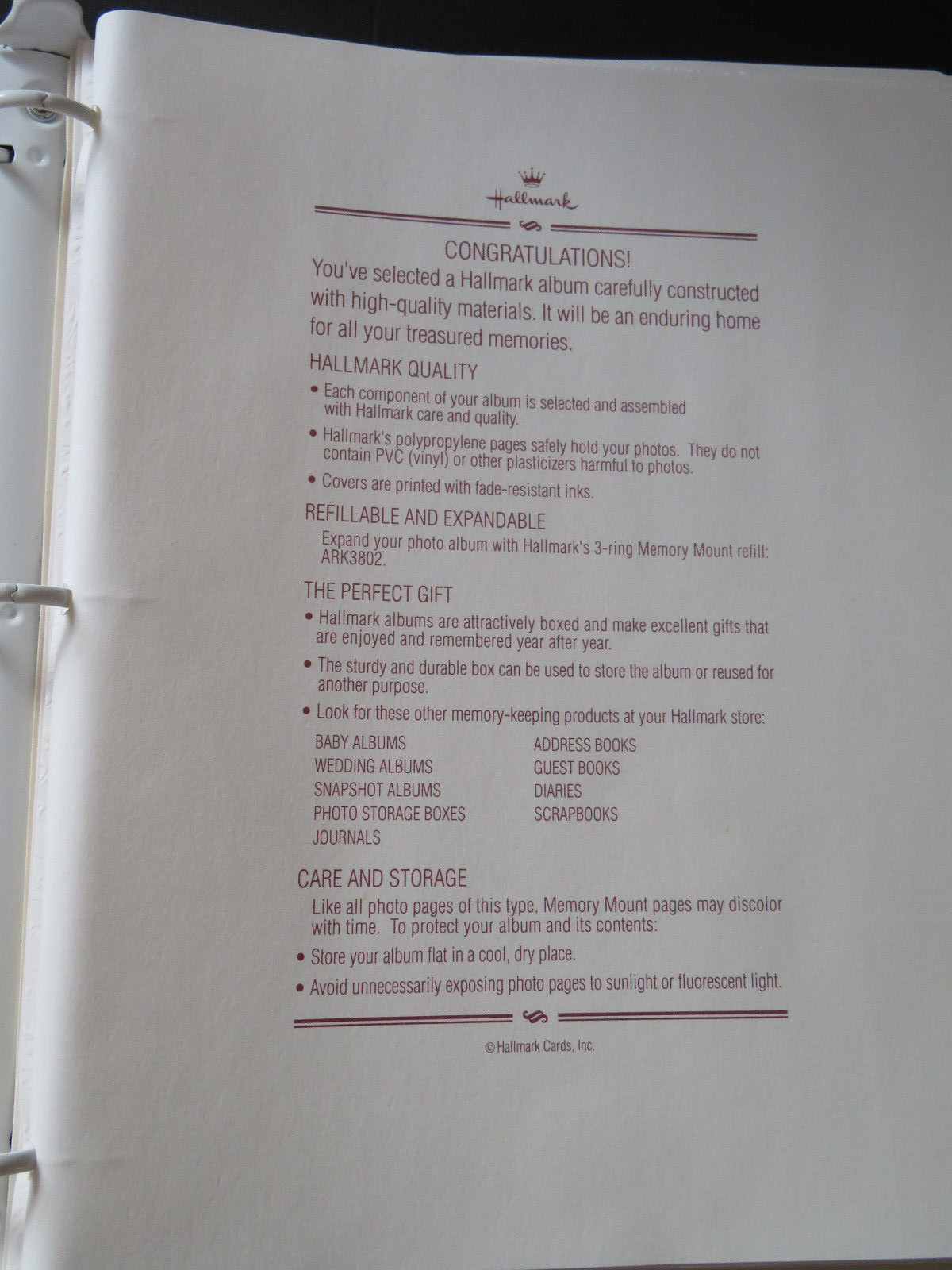 A Keepsake of Our Wedding Hallmark Album Memory Book NEW