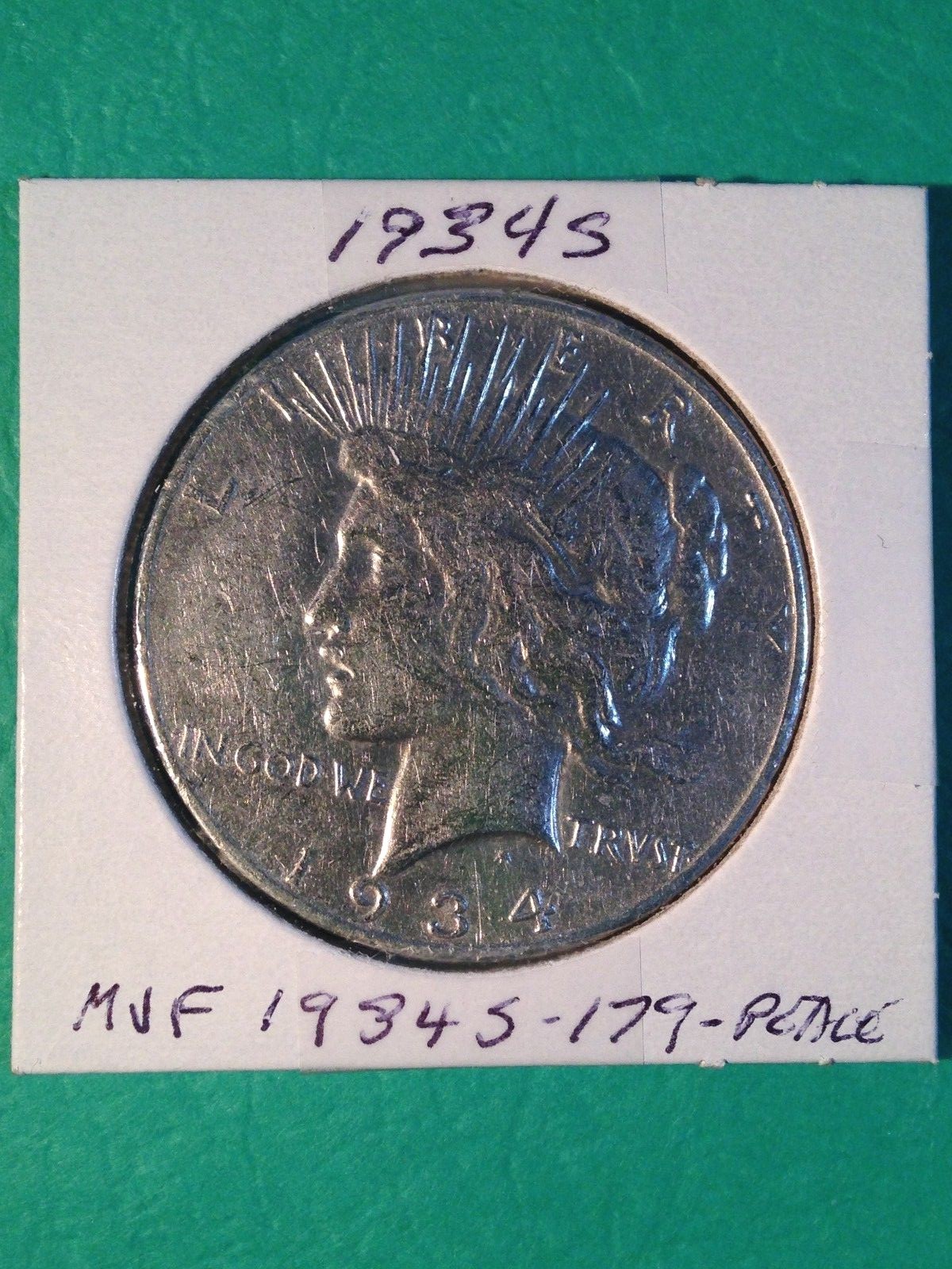 1934-S Peace Silver Dollar High Grade Nice Detail Luster Rarest Date - Mint SF