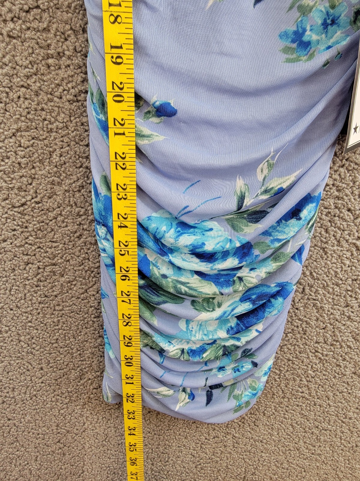 Emerald Sundae Floral Ruched Mesh Tank Dress Juniors' XS Blue Multi Pullover - Picture 7 of 15