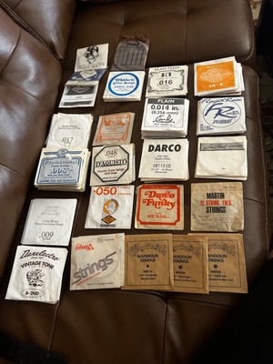 HUGE LOT (95) Vintage Guitar Bass String Lot Gibson Martin Darco Funky & More