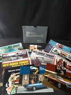 1972 Dodge Sales Literature Folder Brochures Challenger Vans Trucks Charger SET
