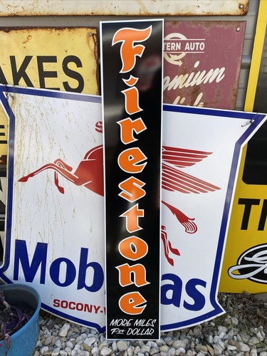 Antique Vintage Old Style Firestone Tires Garage Sign