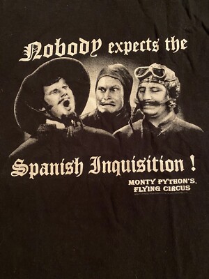 Vintage MONTY PYTHON Nobody Expects The Spanish Inquisition T-Shirt L