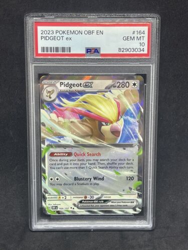 PSA 10 Gem Mint 2023 Pokemon Obsidian Flames Pidgeot EX #164 PSA 10 Gem Mint 2023 Pokemon Obsidian Flames Pidgeot EX #164