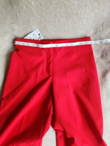 Pre-owned Zara Set  Lined Button Vest Sz S + Straight Leg Pants Slit M Red
