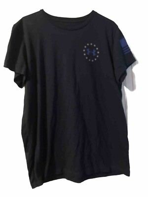 Under Armour Freedom T-Shirt Unisex Size Large Blue Flag Loose F