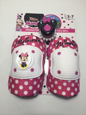 Disney Junior Minnie ~ Girls Protective ~Elbow and Knee ~ Bell ~ Pads .Ages 3-7
