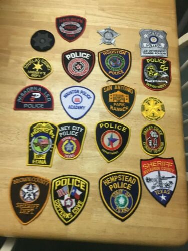 NICE LOT OF 20 TEXAS POLICE  SHOULDER PATCHES  TX07