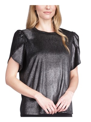 MICHAEL MICHAEL KORS Женский черный топ с рукавами-тюльпанами для работы Petites P\XS