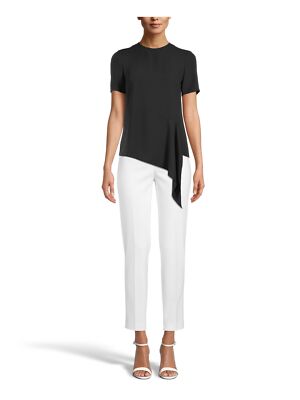 

Женский черный топ с коротким рукавом и круглым вырезом ANNE KLEIN для работы
