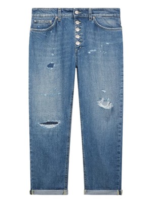 Pre-owned Dondup Woman Jeans Gamba Dritta Denim 17611 In Blue