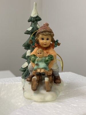 Ashton Drake Hummel Goebel Christmas Delivery Ornament Girl Sledding No Box