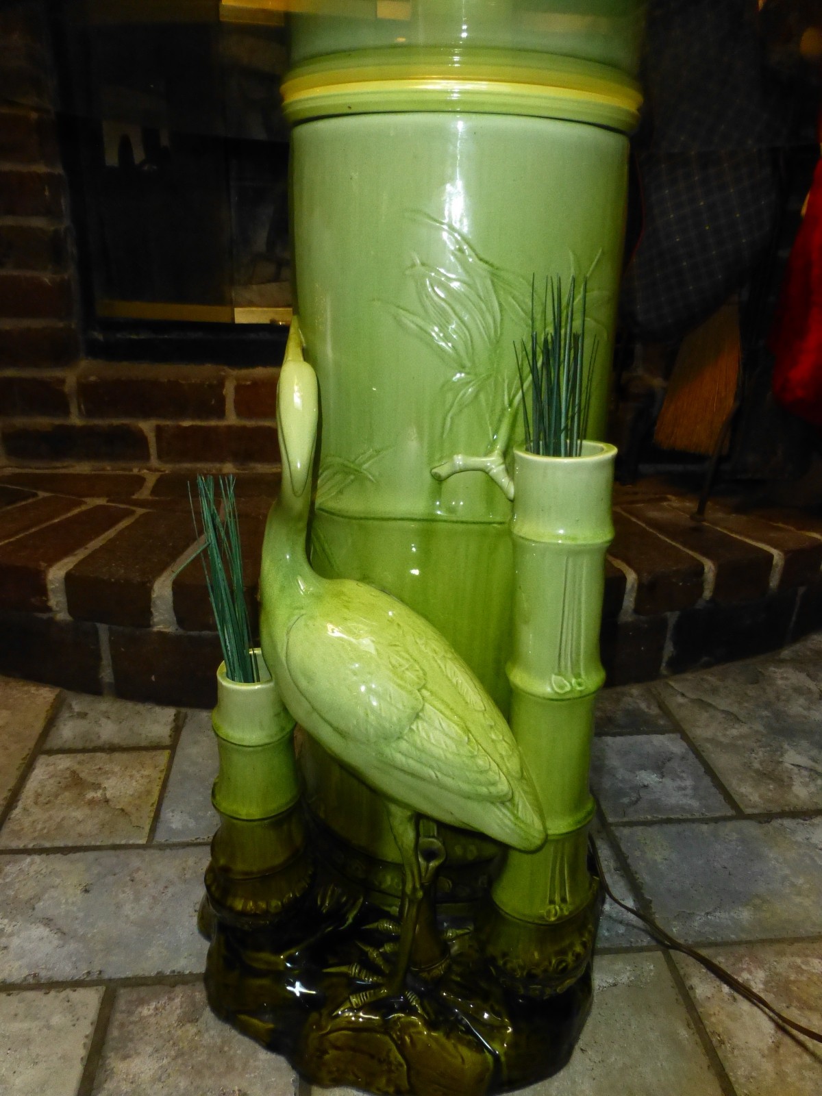 Bretby Majolica Cane Stand , Tooth & Co LTD ,  Art  Nouveau , Lamp