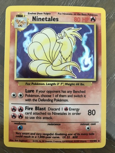 1999 Ninetales Holographic Pokémon Card. Illus. Ken Sugimori. | eBay