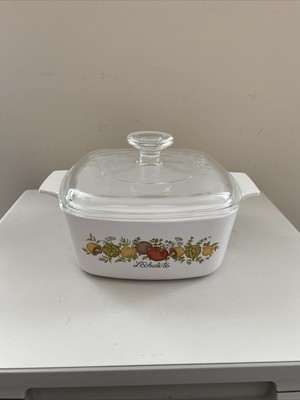Corning Ware A-1-B Spice Of Life L'Echalote 1 Quart Casserole with Pyrex A7C Lid