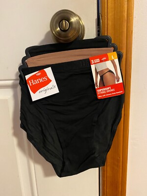 NEW WOMEN'S SIZE LARGE HANES ORIGINALS SUPERSOFT STRING BIKINI UNDERWEAR 3-PACK