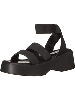 STEVE MADDEN Женские черные босоножки на танкетке с поясом на платформе 1-1/2 размера, 9 М