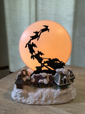 Great American Fun Corp VTG Santa Sleigh over Rooftops Shadow Caster Night Light