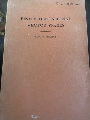 Finite - Dimensional Vector Spaces ~ Paul R. Halmos ~ 1953 PB vintage Great