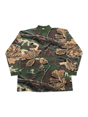 Vtg 90s Horizon Woodland Plus Camo Mockneck Men's XL Hunting