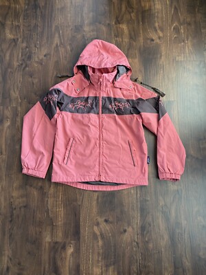EOUS Equestrian Riding Jacket Wind Waterproof Breathable Size Small Pink Brown