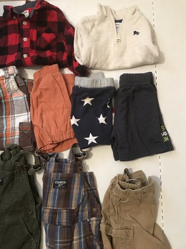 Boys 10Pc Lot Different Brands Overalls, Shirts, Shorts Size 18M/24M