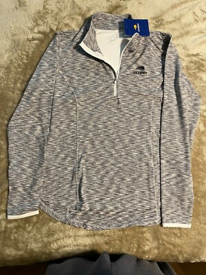 US Open Women's Zero Restriction Shae 1/4 Zip Mock Turtle Neck (Silver/White -L)