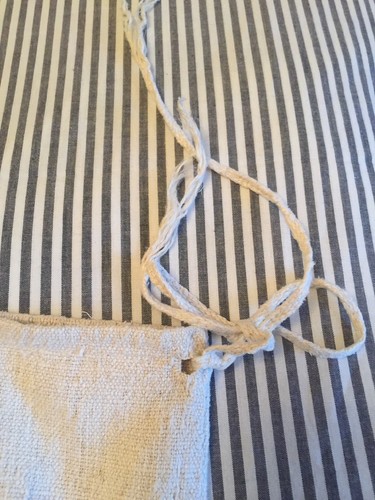 Antique GRAIN SACK Feed Sack European Blue Striped