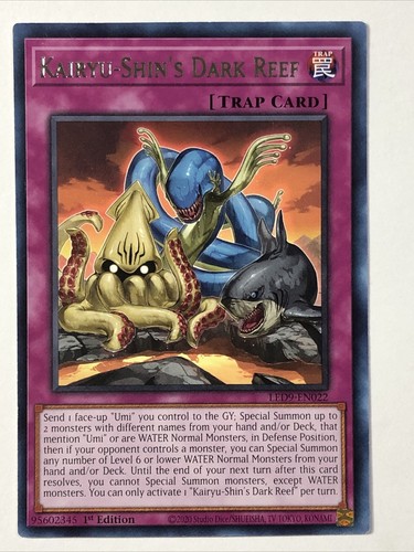 YUGIOH Kairyu Shin Dark Reef Rare 1ST EDITION LED9-EN022
