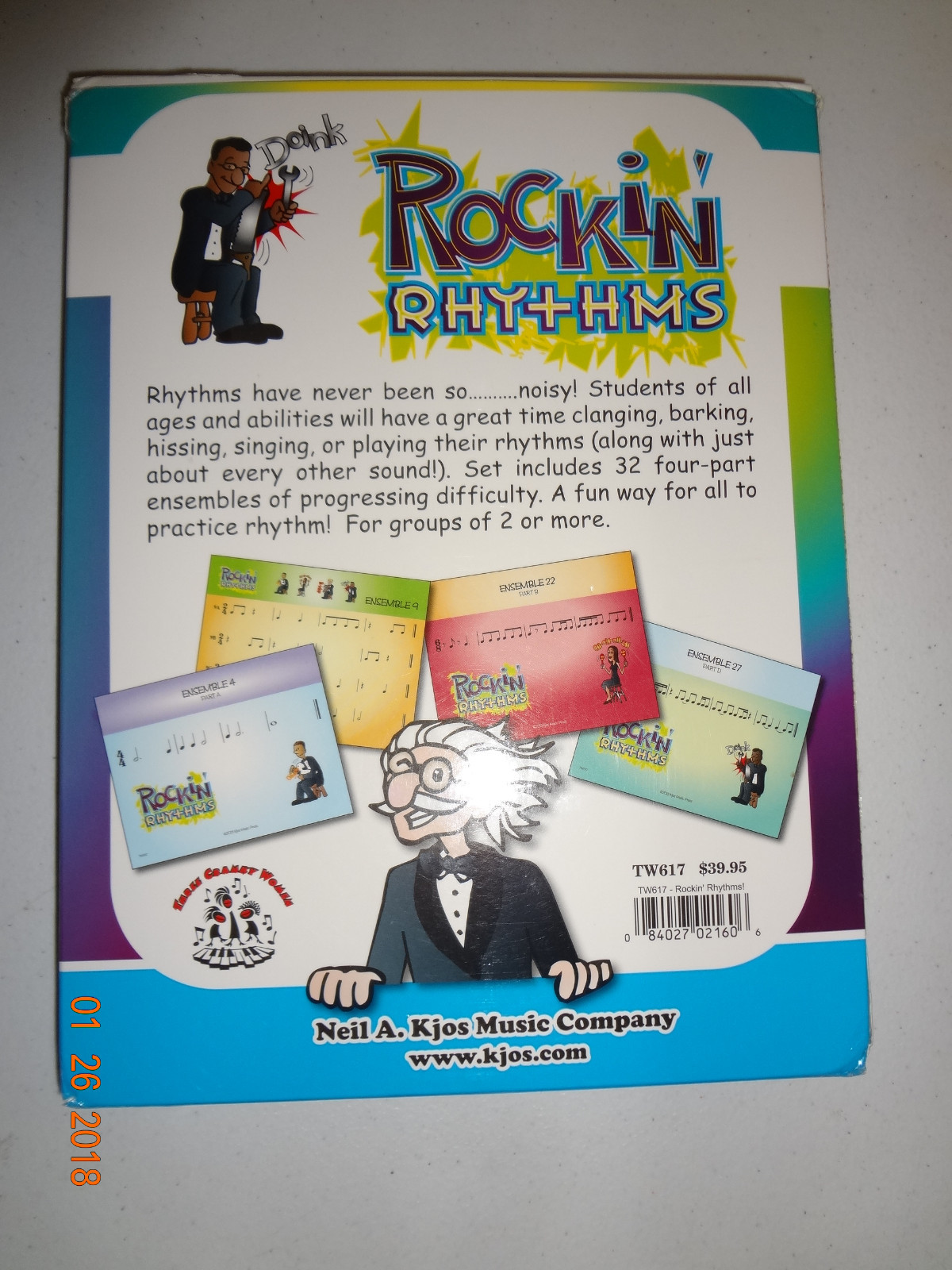 Rockin Rhythms - 32 Four Part Ensembles Music Cards for Rhythm TW617