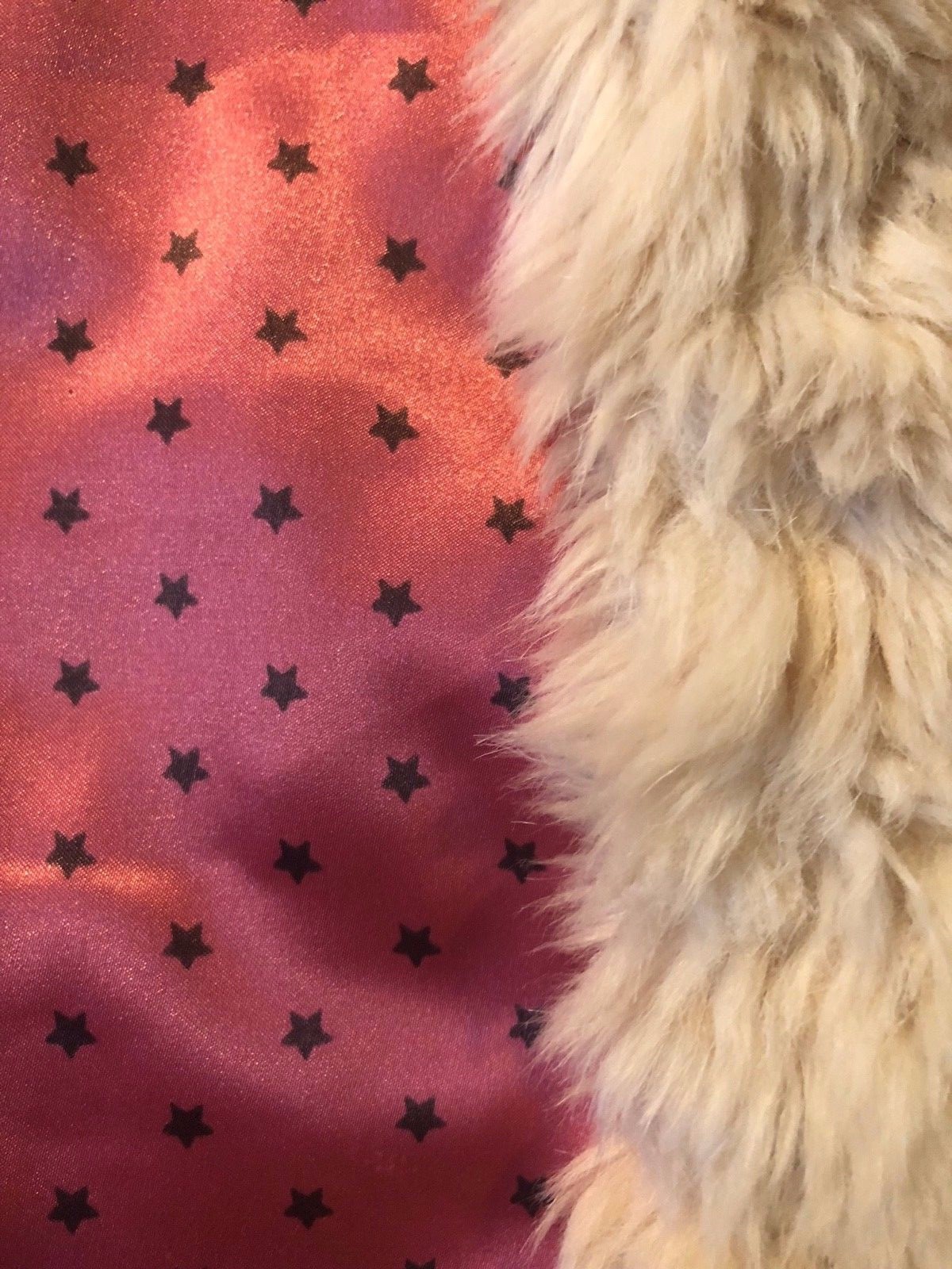 NWOT Mini Boden Faux Fur Vest Pink Lined Cream/Off White Size 11-12 Y