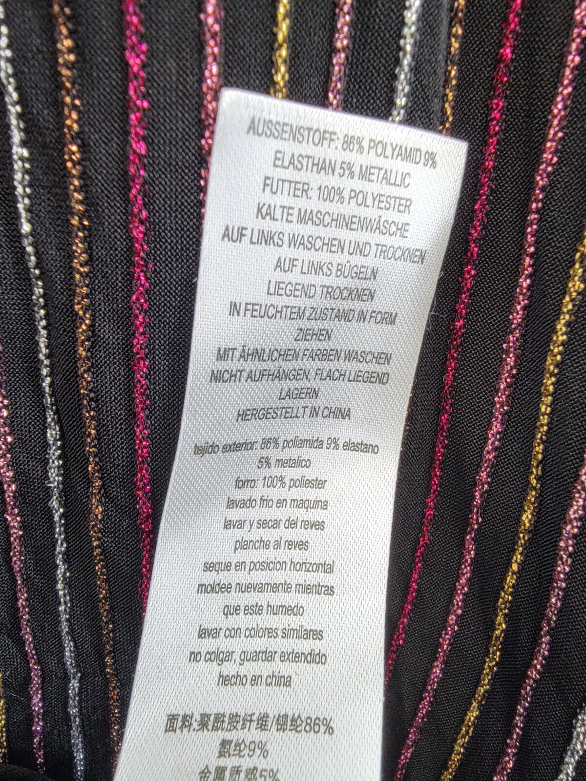 French Connection Paula Keyhole Midi Dress Women's XL Blackout Multi Round Neck - Picture 14 of 16