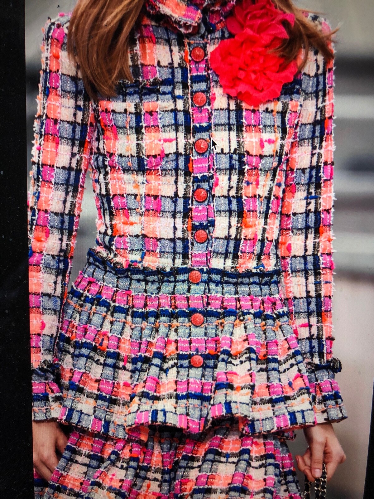 CHANEL NEW TAGS 20S TWEED PINK BLUE ORANGE Jacket CC CLOCK