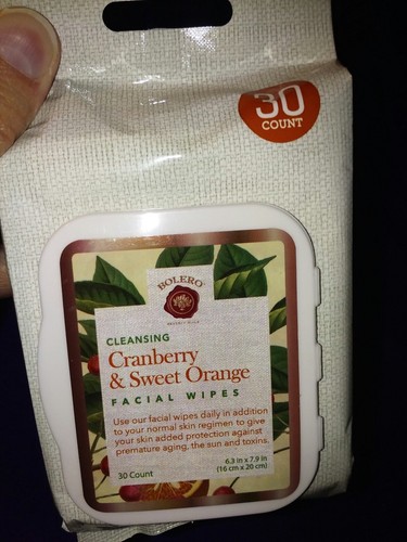 BOLERO Beverly Hills Facial Wipes Cranberry & Sweet Orange lot of 2