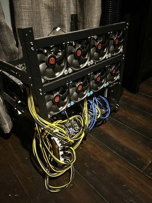 Complete Crypto Mining Rig With 6 Graphics Cards