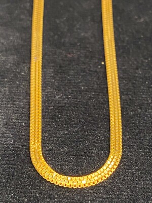 Pre-owned Jisha Vintage Unisex Dubai Handmade Chain Bracelet In 916 Stamped 22karat Yellow Gold