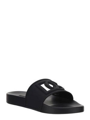

Женские черные кожаные шлепанцы без шнуровки DOLCE - GABBANA 20223 Toe Platform, Черный, CW2079AO666